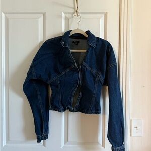 Nasty Gal Dark Blue Jean Jacket Top